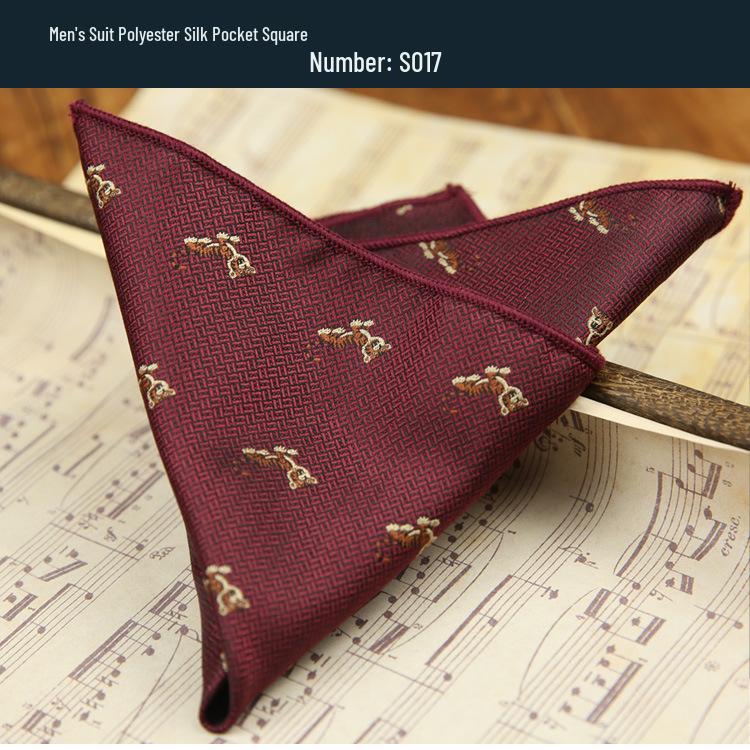 Men's Coffee Floral Pocket Square - Tuxedo Accessory with Small Pattern