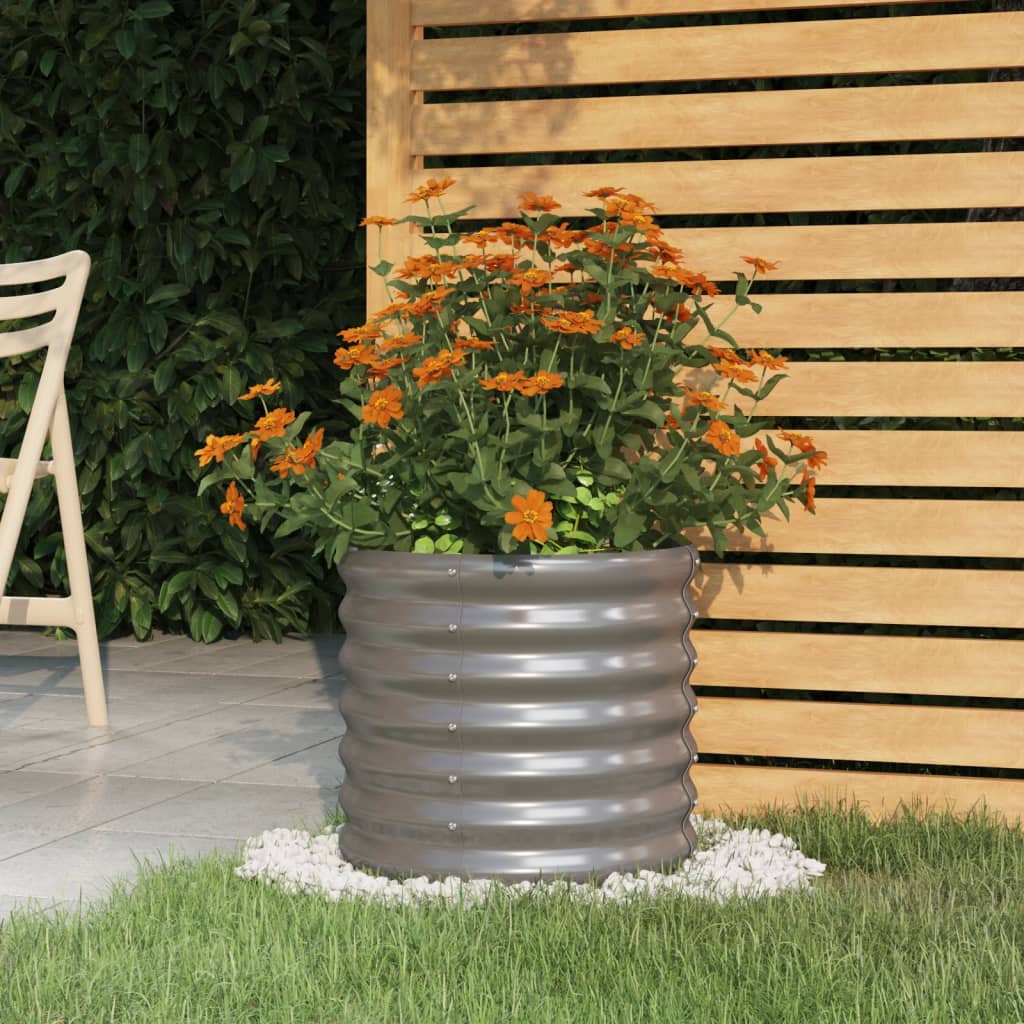 Plant Pot Galvanized Steel 40 x 40 x 36 cm Gray