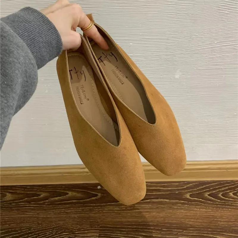 Women's Square Toe Vintage Flats Soft Loafers Comfortable Leather Ballet Shoes for Female Dress Shoes Mujer