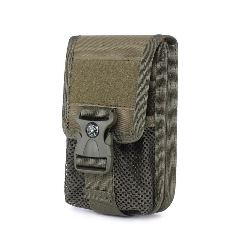 Molle Tactical Double-Layer-Telefon-Beutel-Kartenhalter-Geldbörse Outdoor Camping Jagdzubehör EDC-Werkzeug-Hüfttasche