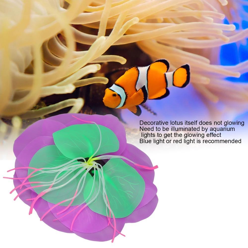 

Soft Silica Gel Fish Tank Ornaments Moves Naturally Lotus Aquarium Decoration Aquarium фіолетовий