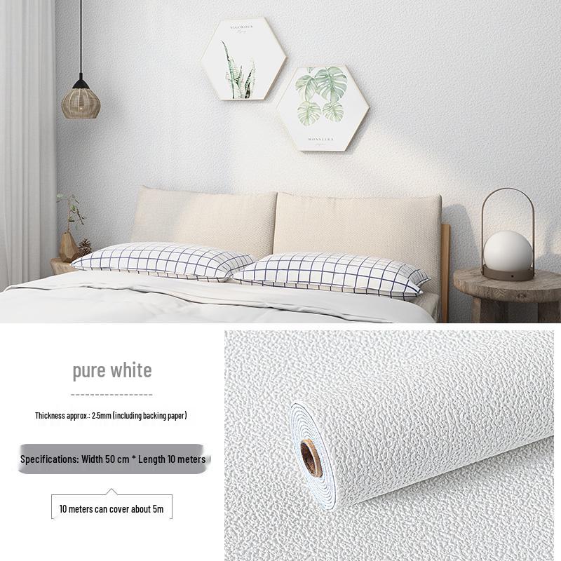 3D Self-Adhesive Linen Wallpaper: Thickened, Moisture-Proof, Light-Blocking, Thermal Insulation, Fire Retardant Aluminum Foil.