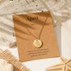 December Floral Pendant Necklace Exquisite Engraved Golden Circular Coins In Minimalist Layered Chain Jewelry Gift for Women