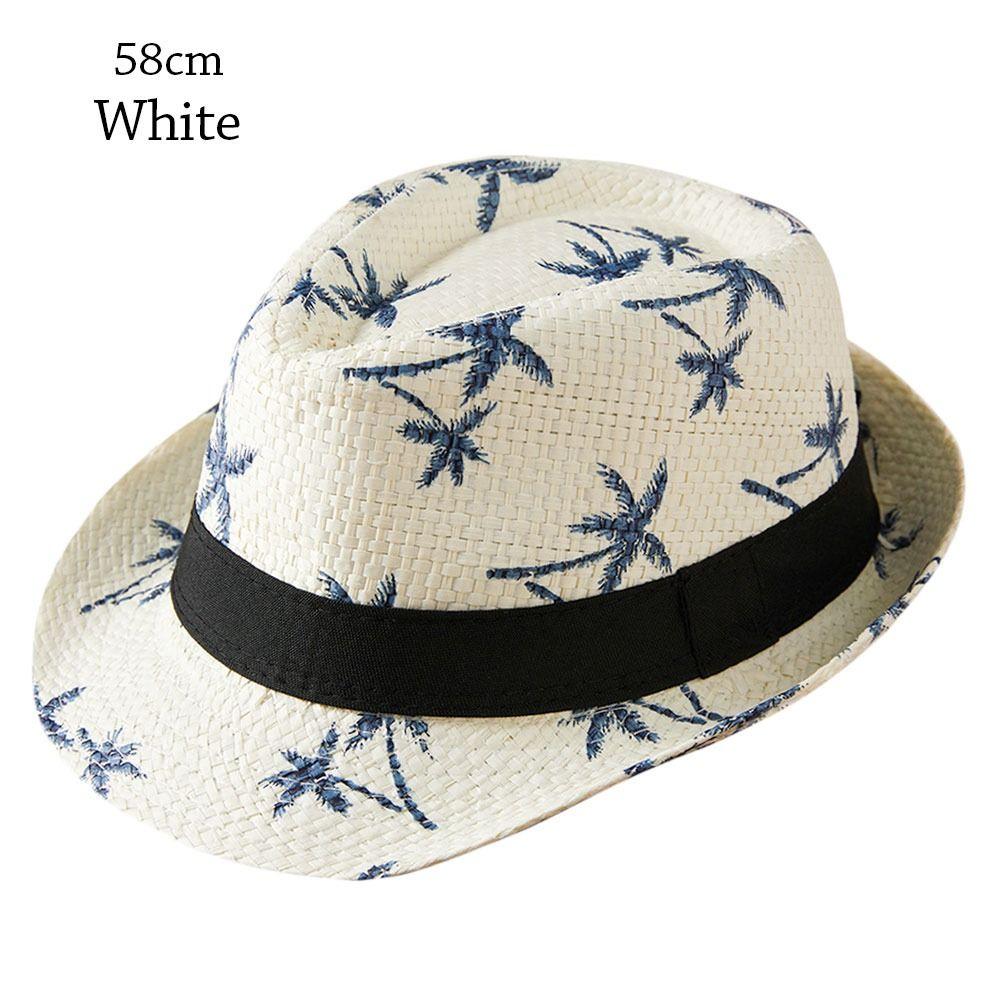 UV Protection Straw Hat Wide Brim Panama Cap Summer Jazz Hat  Men Women