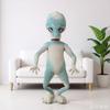 60-100 cm Peluche Alieno Cartone Animato Creativa Statuina Alieno dalla Testa Grande Regalo di Compleanno per Ragazzo Divertente Decorazione per la Casa Cuscino Peluche Alieno