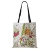 Plant Flowers Shopping Tote Bag Women Canvas Print Shoulder Bag Reusable Harajuku Large Capacity Travel School Handbag CLE