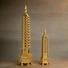 Wenchang Pagoda Brass Ornament - Metal Craft for Student Study or Room Decor (9 or 13 Layers)