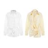 UNBDNS Women's 2026 Spring French Tie-Waist White Long-Sleeve Shirt
