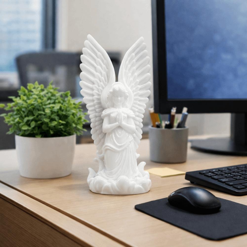 3D Printed Angel Figurine Exquisite Angel Ornament Bookshelf Decor Winged Sculpture Home