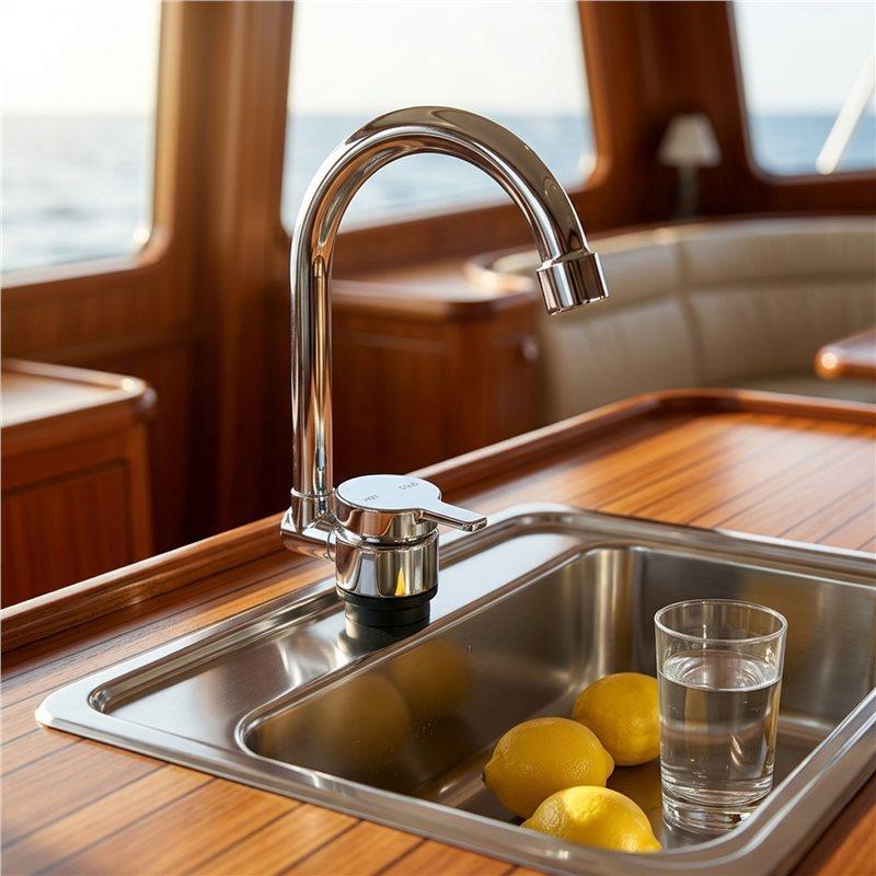 Reliable-Camper Kitchen Faucet Replacement Accessories-RV Sink Faucet Calf& Hot Water Mixer For Home, Caravan, Yacht,Boat