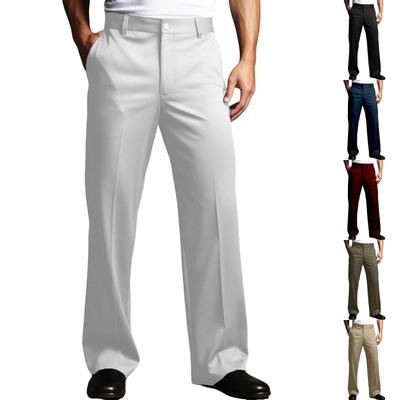 Men’s Dress Pants Straight Leg Pleat-Front Casual Suit Pants Plain Comfort Work  Business Trouser Long