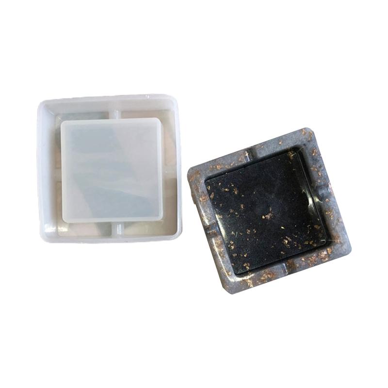 Round Square Rhombus Polygon Ashtray Casting Silicone Mold Handmade Cigarette Ash Tray UV Crystal Epoxy Resin Mold