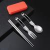 Camping Cutlery Travel Cutlery Set Stainless Portable Utensils Include Spoon Chopsticks & Fork for Hiking and Camping