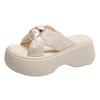 Thick-soled cool slippers for women's summer wear 2025 new fashion with skirts, light and non-slip beach shoes, small people increase in height