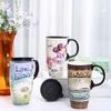 Tall Ceramic Travel Mugs 17 Oz. Sealed Lid With Color Box and Handle Coffee Cup