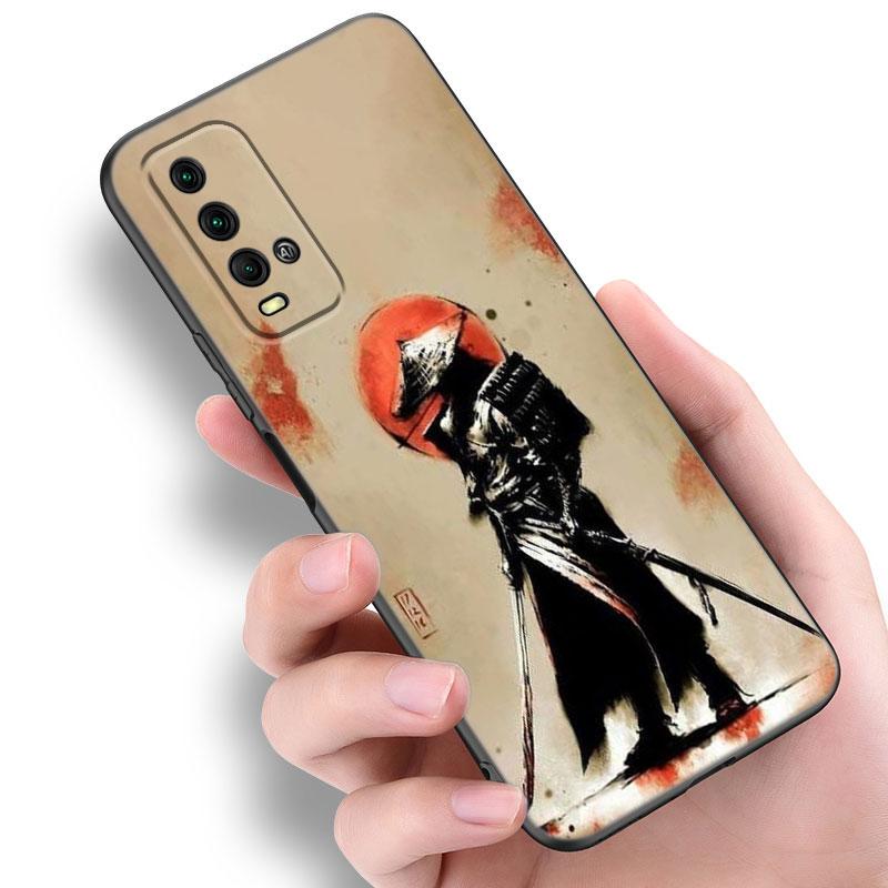 Japanese Samurai Art Phone Case For Xiaomi Redmi Note 5 6 9T K20 K40 K50 Pro 7A 8A 9A 9C 9i 10A 10C A1 S2 Soft TPU Black Cover