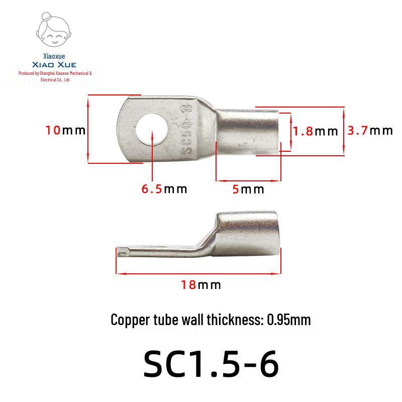 Copper Tinned Peep Hole Wiring Terminal SC1.5-4, SC300-20, DTGA Short Wire Lug