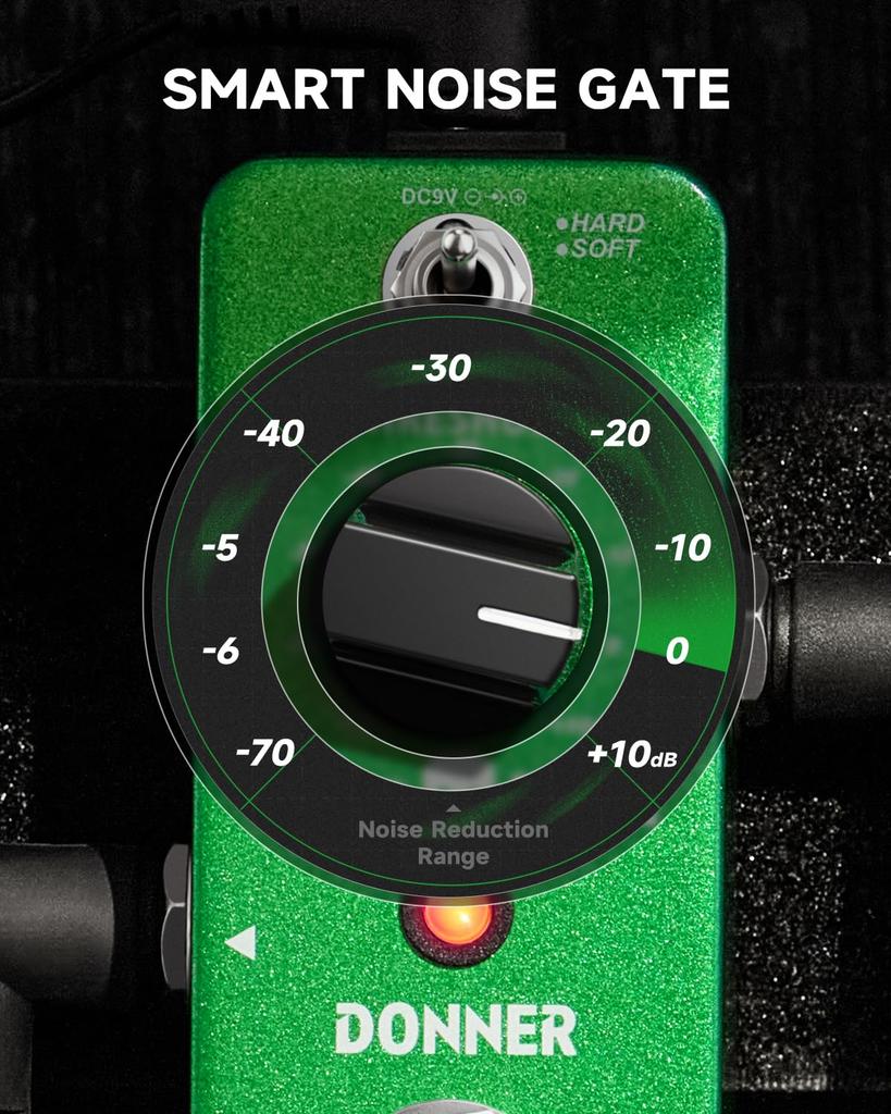 Kytarový pedál Donner Noise Gate Effector, 2 režimy Noise Killer (Hluková brána)