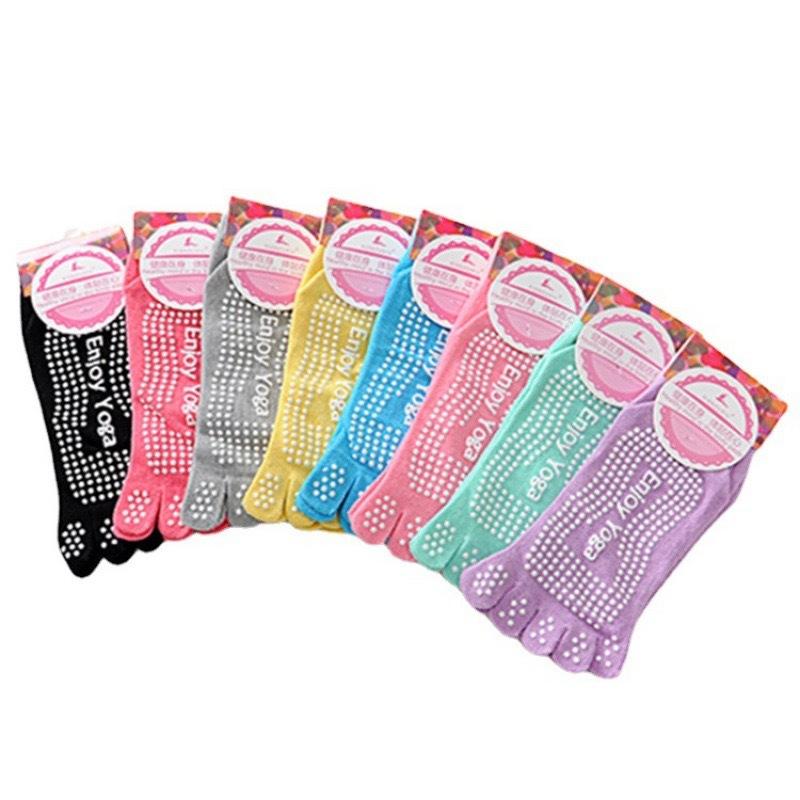 Ladies Wear Anti-slip Cotton Yoga Socks with Heels, Sports Five-toe Floor Socks, and Five-finger Socks