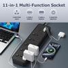 UK Socket Extension Cord with PD30W Fast Charging & Independent Switch Control, 5-Hole Overload Protection