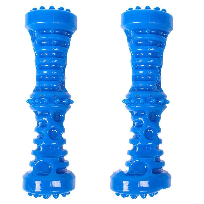 Squeaky Rubber Dog Dumbbell Toy