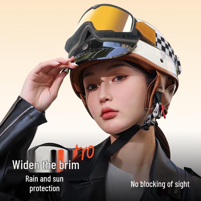 YEMA Retro Half-Face Motorcycle Helmet