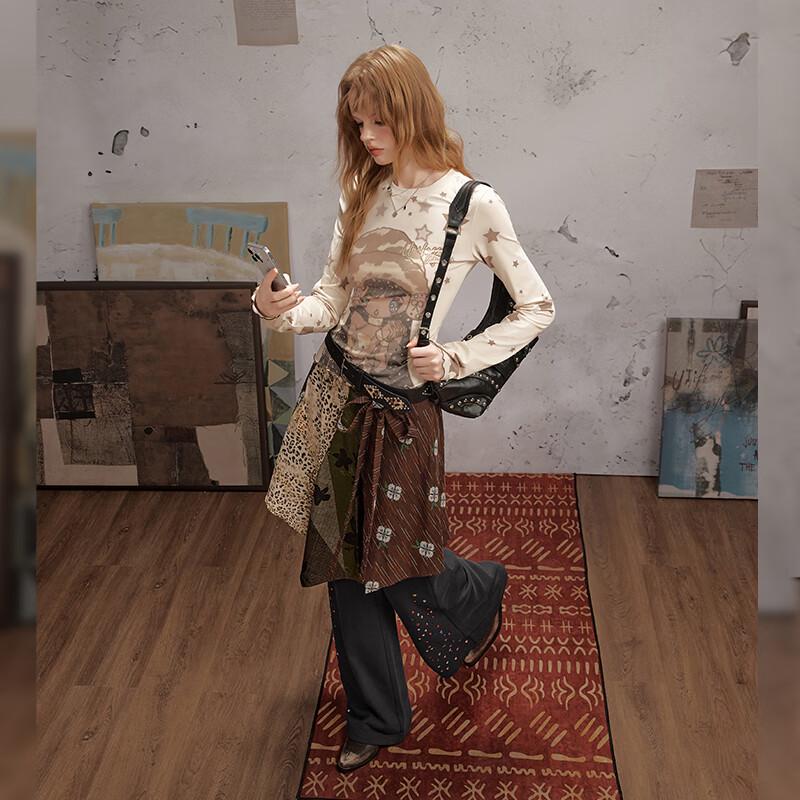 unifree Dámské volné tepláky s rozšířenými nohavicemi a kamínky