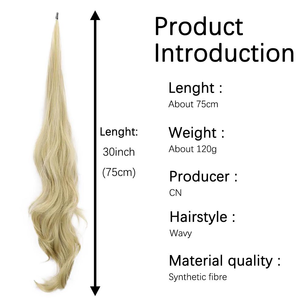 MISS WIG 76,2 cm lange, gewellte, geschichtete Pferdeschwanz-Haarteil-Perücke aus synthetischem, flexiblem Pferdeschwanz für Damen im Alltag