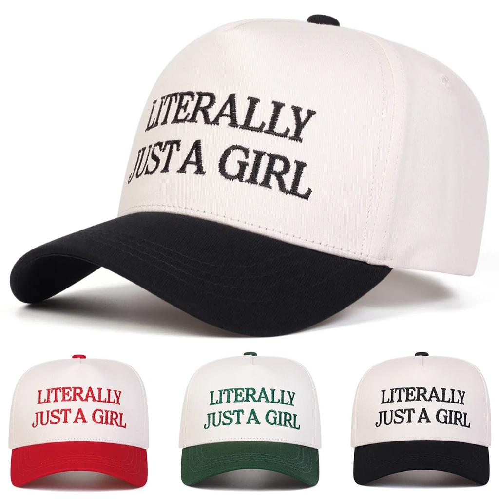Unisex LITERALLY JUST A GIRL Embroidery Baseball Caps Spring Autumn Outdoor Adjustable Casual Hats Sunscreen Hat Sports Cap