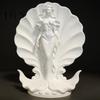 Feine Textur Muschel Handwerk 3D Gedruckte Meerjungfrau Schreibtischornament, Meeresstil Stehende Ornament Skulptur, Minimalistische Figur für Zuhause Büro Tischplatte