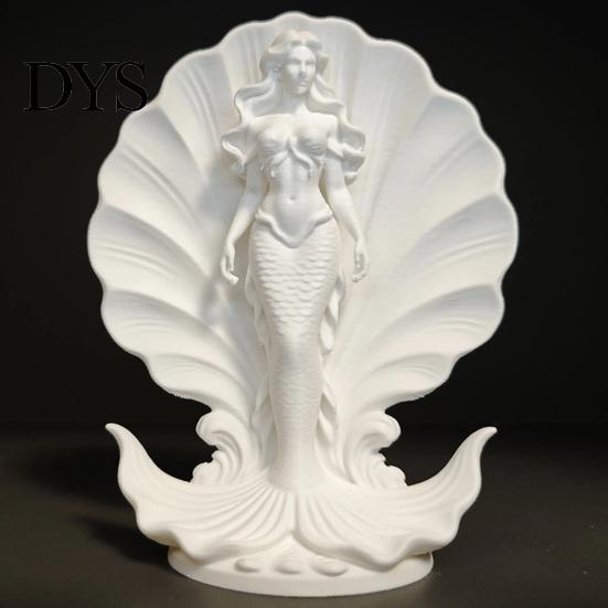 Feine Textur Muschel Handwerk 3D Gedruckte Meerjungfrau Schreibtischornament, Meeresstil Stehende Ornament Skulptur, Minimalistische Figur für Zuhause Büro Tischplatte