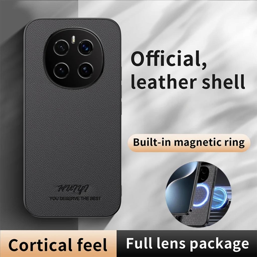 Case for Huawei Honor Magic7 Pro Leather Car Magnetic Holder Wireless Charging Hard Phone Cover HonorMagic7Pro PTP-AN10 PTP-AN00