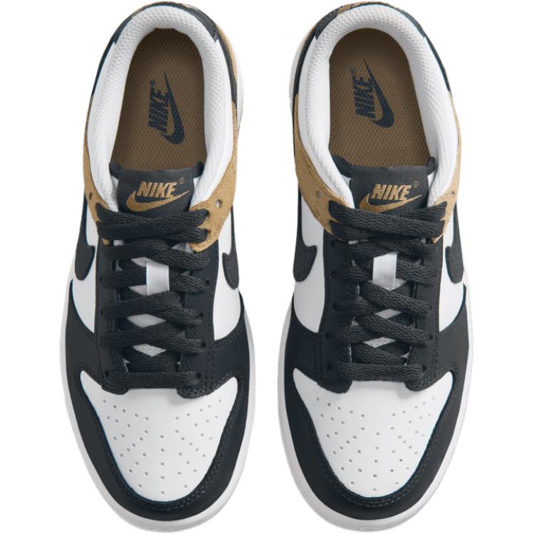 Nike Dunk Low Top Kids' Skateboarding Shoes White Black Brown Teenagers IQ2755-104