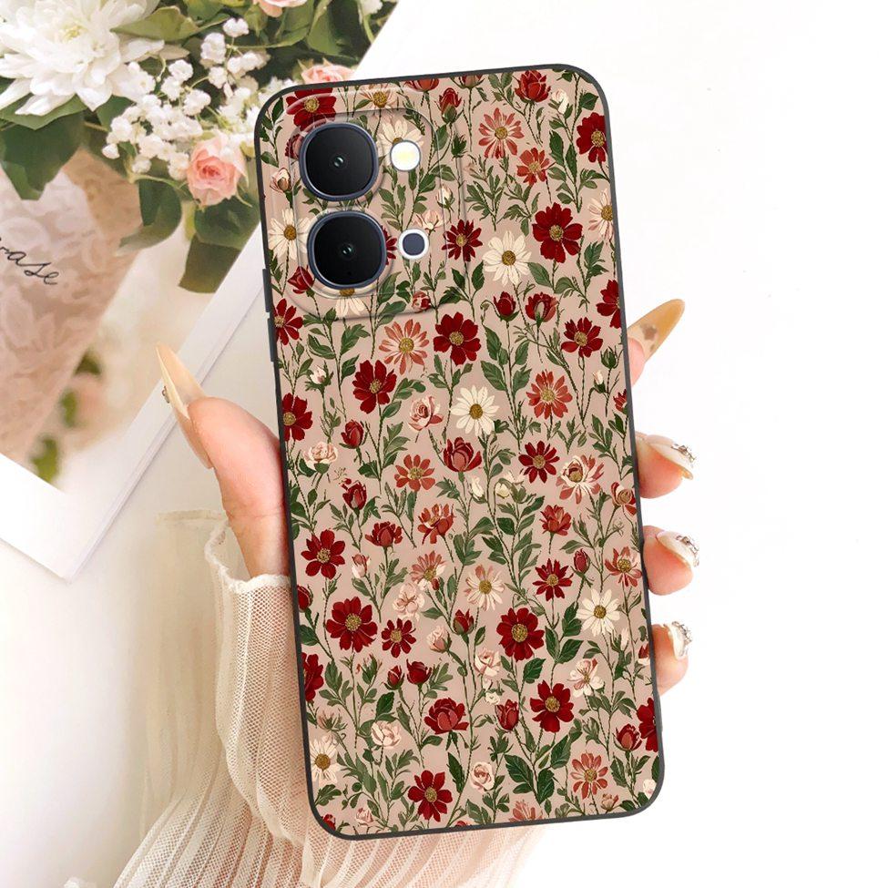 For Vivo Y31D Case Cover Silicone Cute Kawaii Luxury Fashion Flowers Cool Painted Funda For VivoY31D V2543 Casing