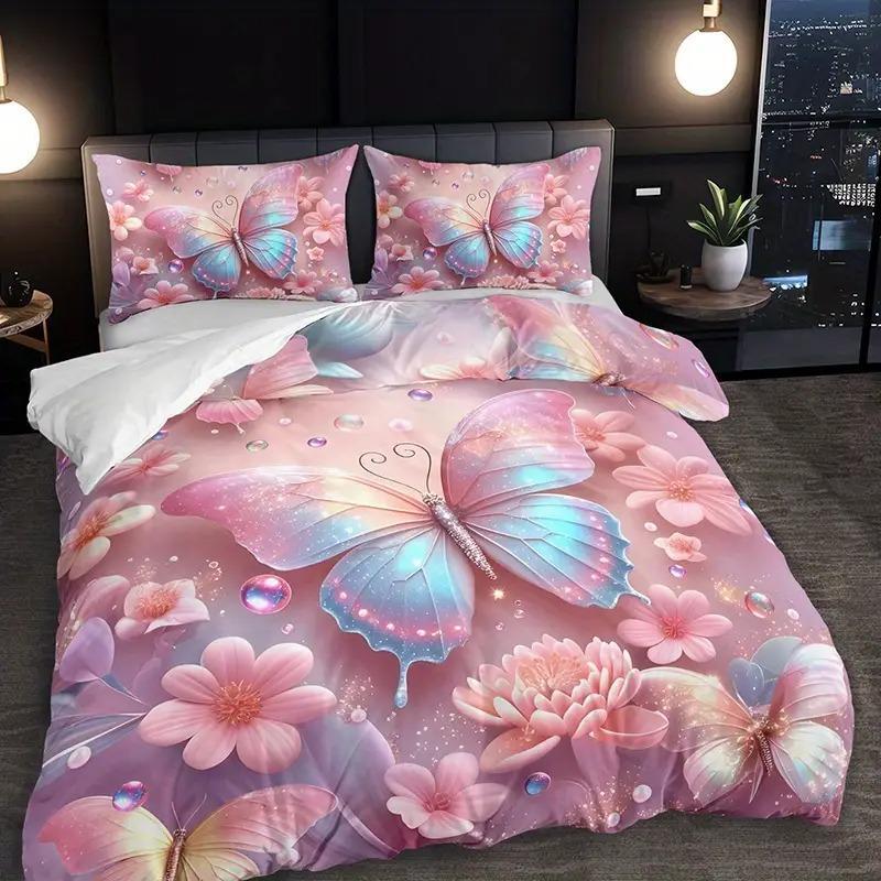 Comforter 3D Floral Pattern Queen Size Four Seasons Bedding Set Home Decor Room Decor 3 Piece Set With 2 S