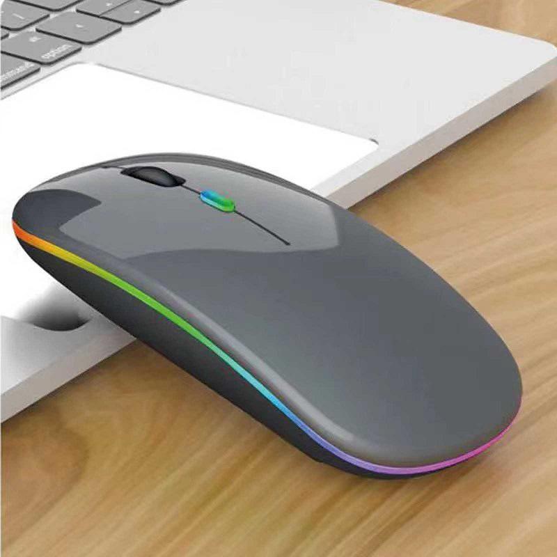 Dual Mode Silent Bluetooth & 2.4G Wireless Mouse for Apple Laptops - Rechargeable, Office-Ready, Glowing Design