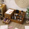 Solid Wood Large Desktop Wooden Cosmetics Storage Box Multi-Functional Desktop Creative Skin Care Product Organization Box