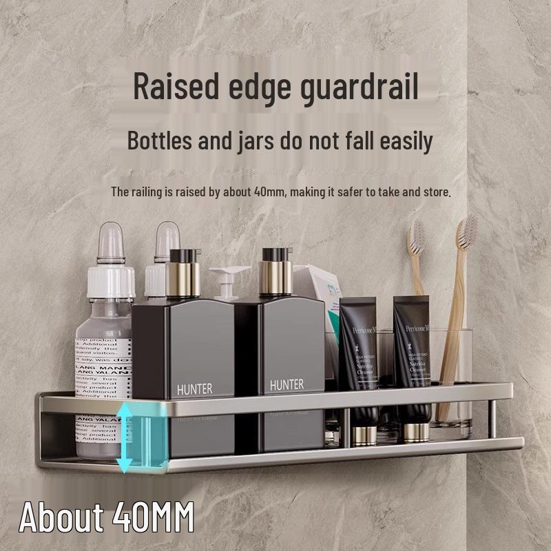 Punch-Free Wall-Mounted Bathroom Shelf - Vanity & Cosmetic Storage Rack