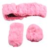 3pcs Fluffy Thick Auto Car Steering Wheel Plush Cover Kit Soft Wool Winter Automotive Interior Accessories