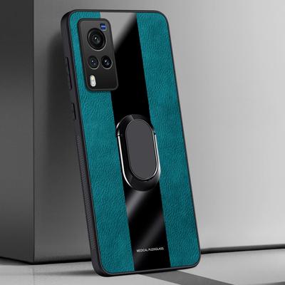 Ringhalter PU Lederhülle Für Vivo X60 Pro 5G Rückseite Luxus Magnetisch Silikon Schutz Handyhülle Für Vivo X60 Pro Plus