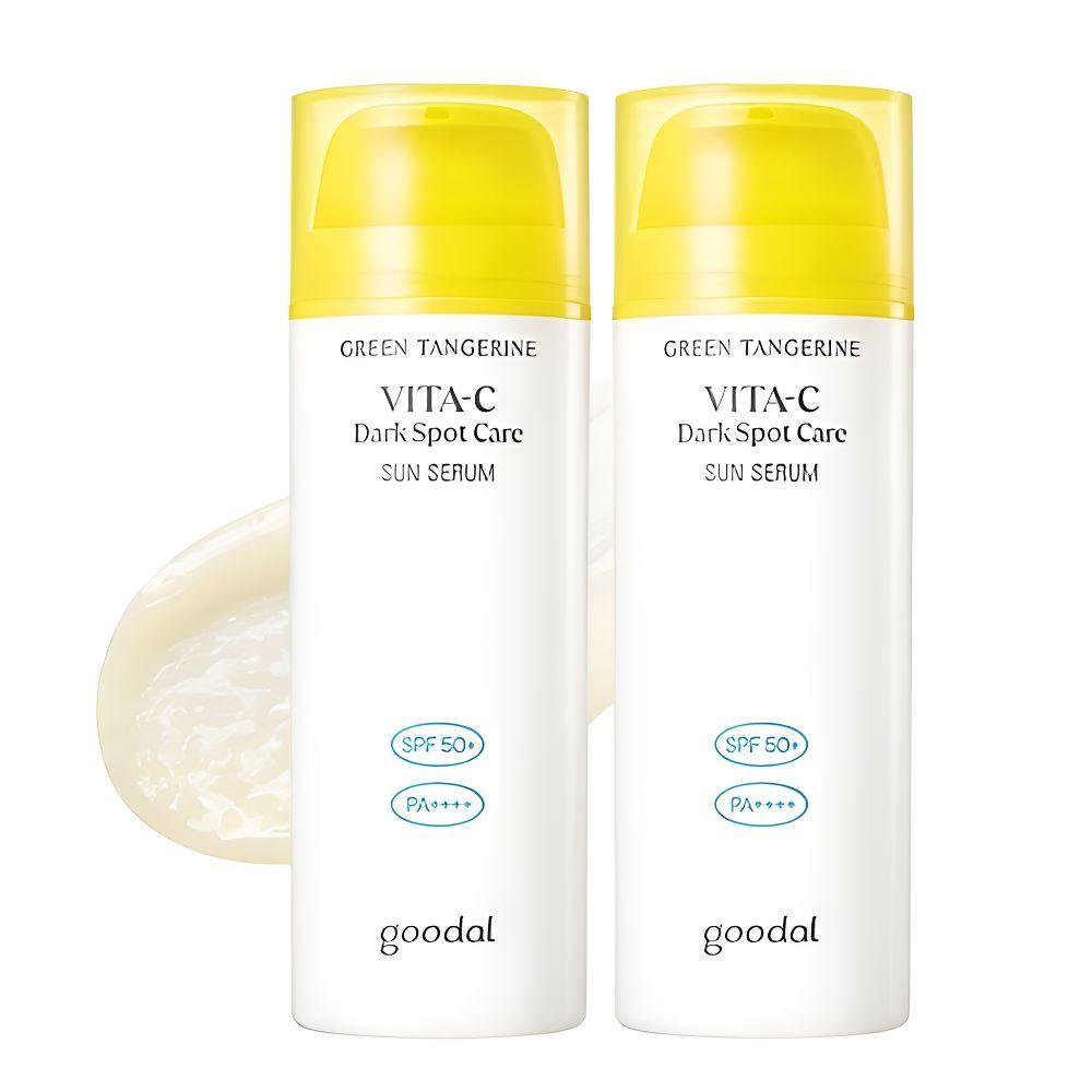 

Goodal Green Tangerine Vita C Dark Spot Care Sun Serum SPF50+ PA++++ Brightening Sunscreen 50ml x2