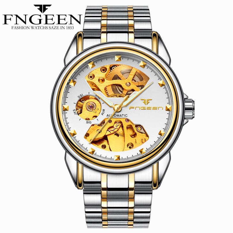 Couple Mechanical Watch Business Double-sided Hollow Men's Watch Waterproof Mechanical Gift Watch