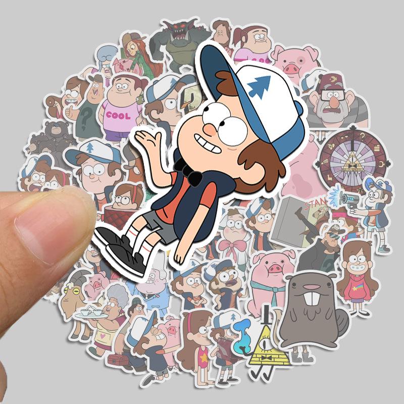 50 Waterproof No-Residue Weird Town Stickers for Suitcases, Laptops, DIY Albums
