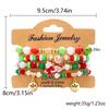 Christmas Day Color Acrylic Diamond Snowflake Bell Elastic Beaded Bracelet Christmas Set