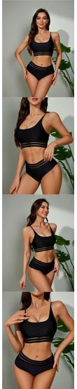 Chic 2024 Black Fishnet Two-Piece Bikini for Women