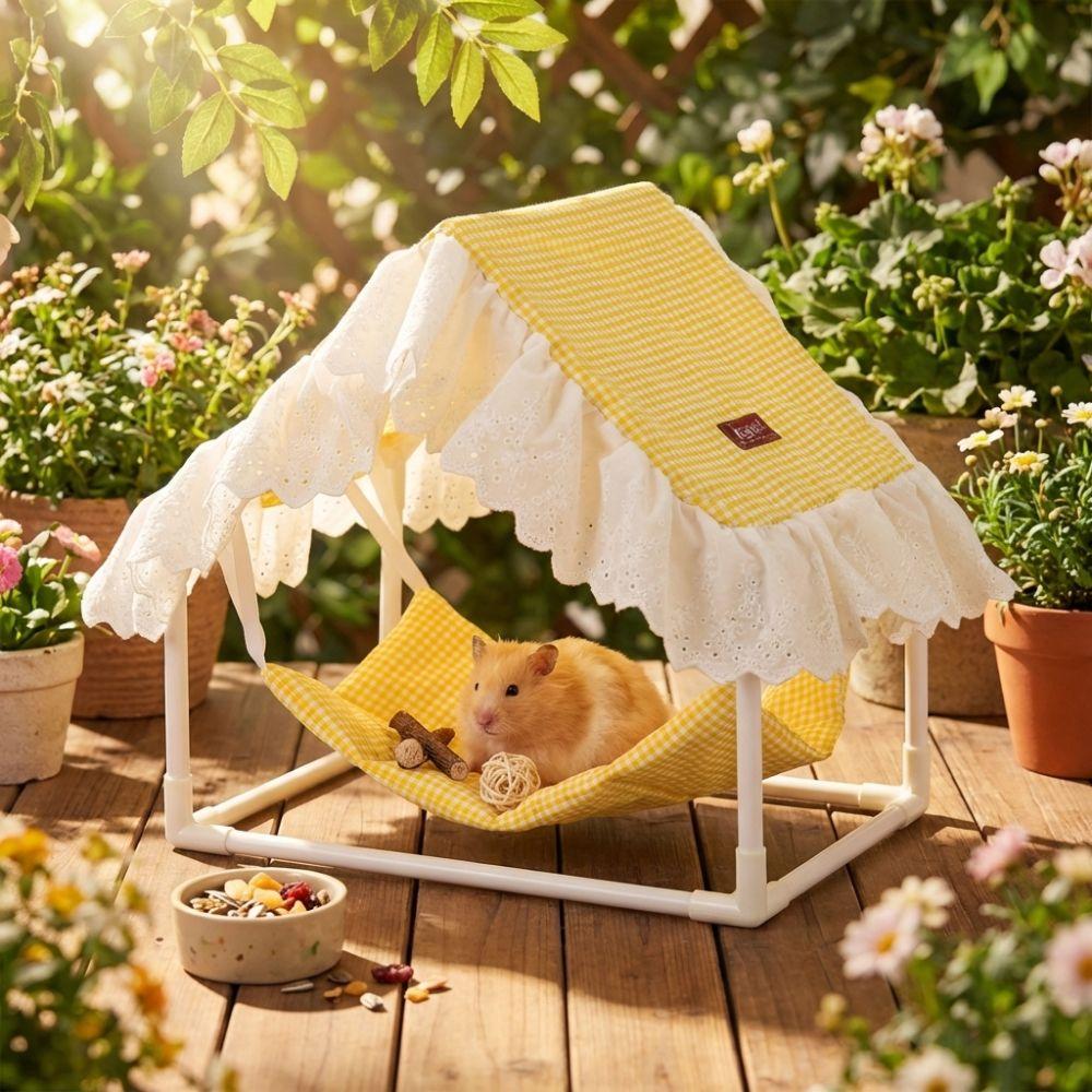 Ventilated Hamster Triangle Tent Sunshade Hanging Sleeping Bed Cozy Pet Shelter  Small Animals
