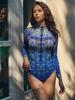 Costum de baie dintr-o piesă pentru femei, costum de baie sexy cu spate gol și mâneci lungi