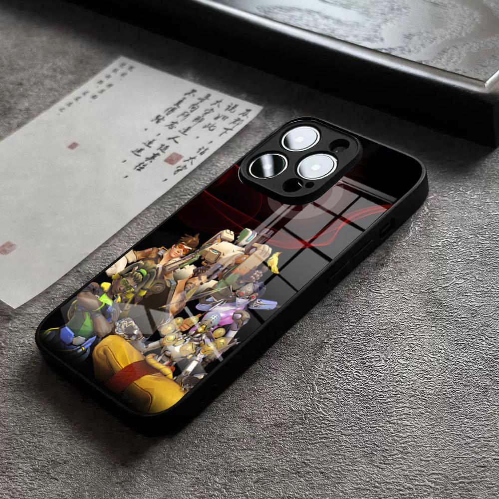 

Game Overwatch Phone Case For 17 Pro Max IPhone 16 Pro 15 12 11 13 Mini X XR XS 14 Plus SE Glass Cover iPhone 14 Plus