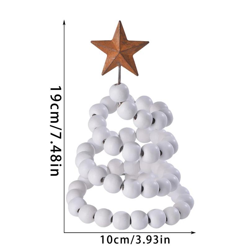 Adjustable and Stretchable Beaded Christmas Tree Model Decoration, with Star Top Decoration, Christmas and New Year Gifts