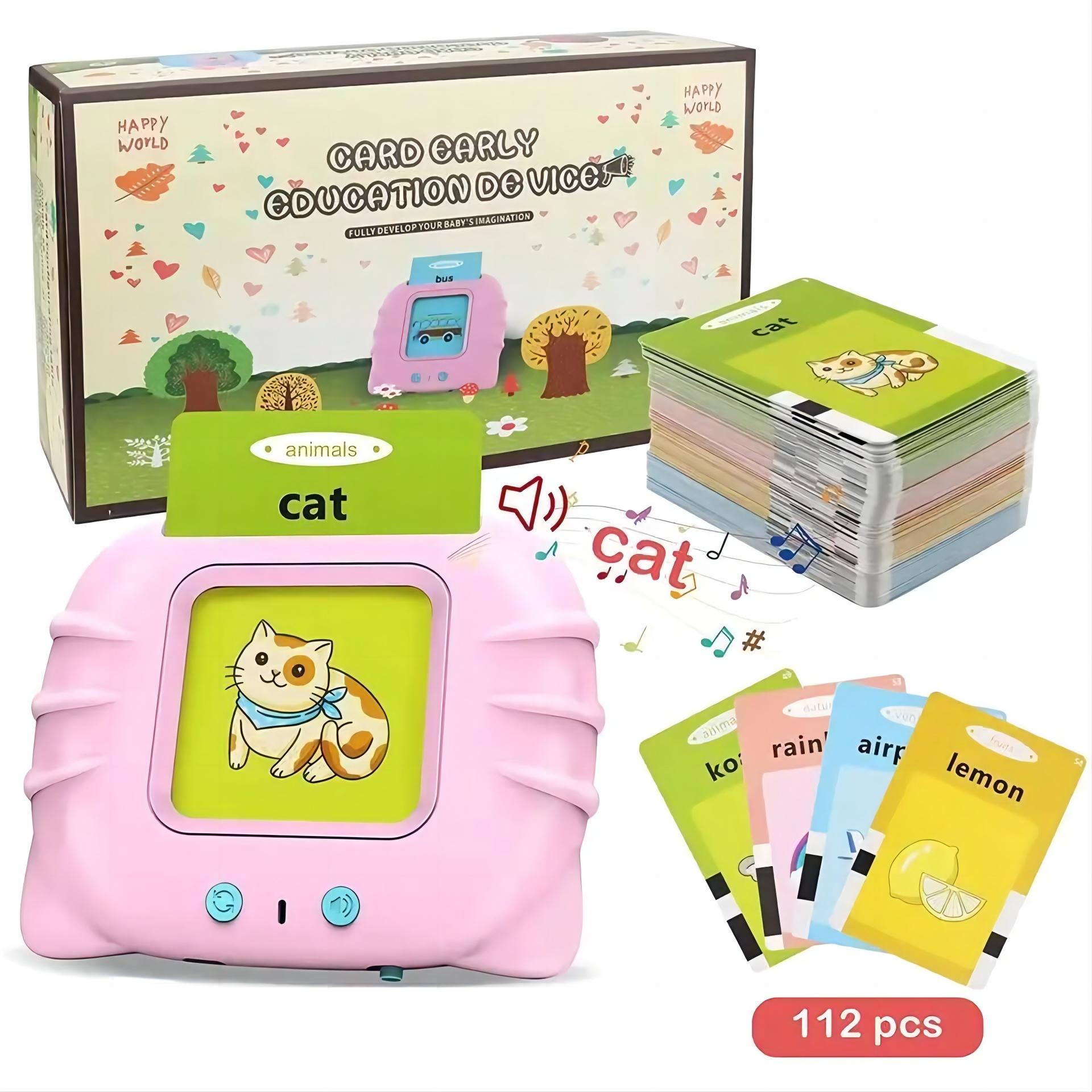 Montessori Preschool English Learning Machine Toy Kids Flash Card Training Educational Toy Plastic Material Speech Therapy Tool